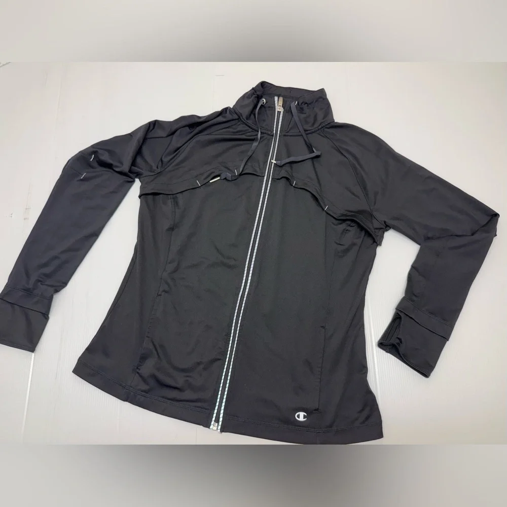 T379- Champion Black Full-Zip Jacket - Picture 2 of 13